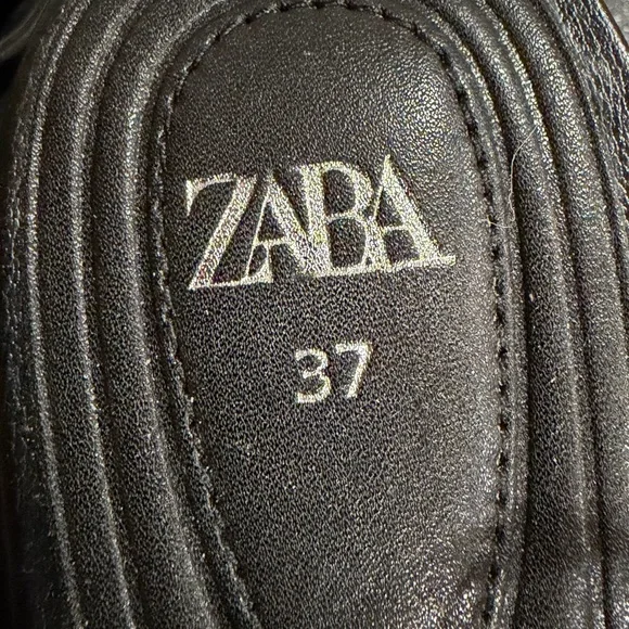 Zara Black Strappy Sandals kitten heel size 37/7 - Picture 4 of 9